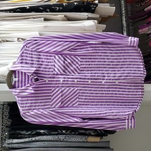 Express Purple/White Stripe City Shirt Size XS